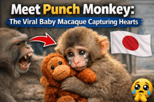 Read more about the article Meet Punch Monkey: The Viral Baby Macaque Capturing Hearts